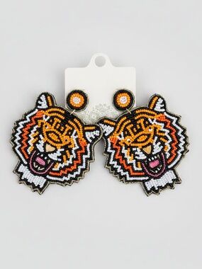 Tiger Beaded Earrings